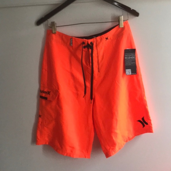 NWT Hurley Neon Orange Board Shorts Sz 30 or 31 - Picture 6 of 8